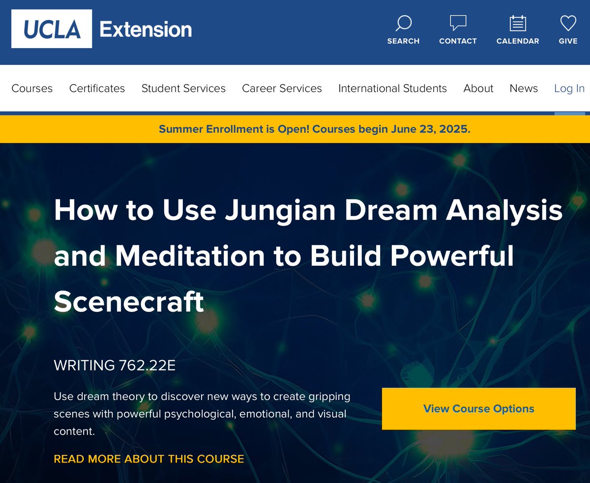 I DO NOT HAVE THE LANGUAGE TO DESCRIBE THIS
#UCLA <a href="/WritersProgram/">Writers' Program</a> is offering a free, three-hour workshop on Sat., May 17, co-taught by me about using Jungian dream analysis and meditation to build powerful scenecraft. 
Love,
Henry
uclaextension.edu/writing/creati…