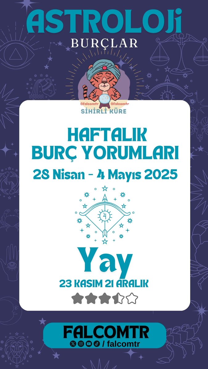 xfalcomtr's tweet photo. Haftalık Burç Yorumları 28 Nisan 4 Mayıs 2025 Yay Burcu #YAY #yayburcu #fal #tarot #astroloji #burçlar https://t.co/9rdSUCe6tA