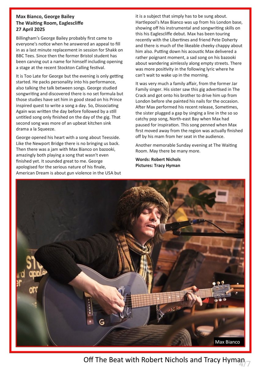 Off The Beat Teesside (@offthebeattees) on Twitter photo Off The Beat #48 🎶
<a href="/StocktonCalling/">Stockton Calling</a> review special, plus Max Bianco and <a href="/TheWaitingRoom/">The Waiting Room</a> and gig listings for the next fortnight.
issuu.com/offthebeat/doc… Off The Beat #48 🎶
<a href="/StocktonCalling/">Stockton Calling</a> review special, plus Max Bianco and <a href="/TheWaitingRoom/">The Waiting Room</a> and gig listings for the next fortnight.
issuu.com/offthebeat/doc…