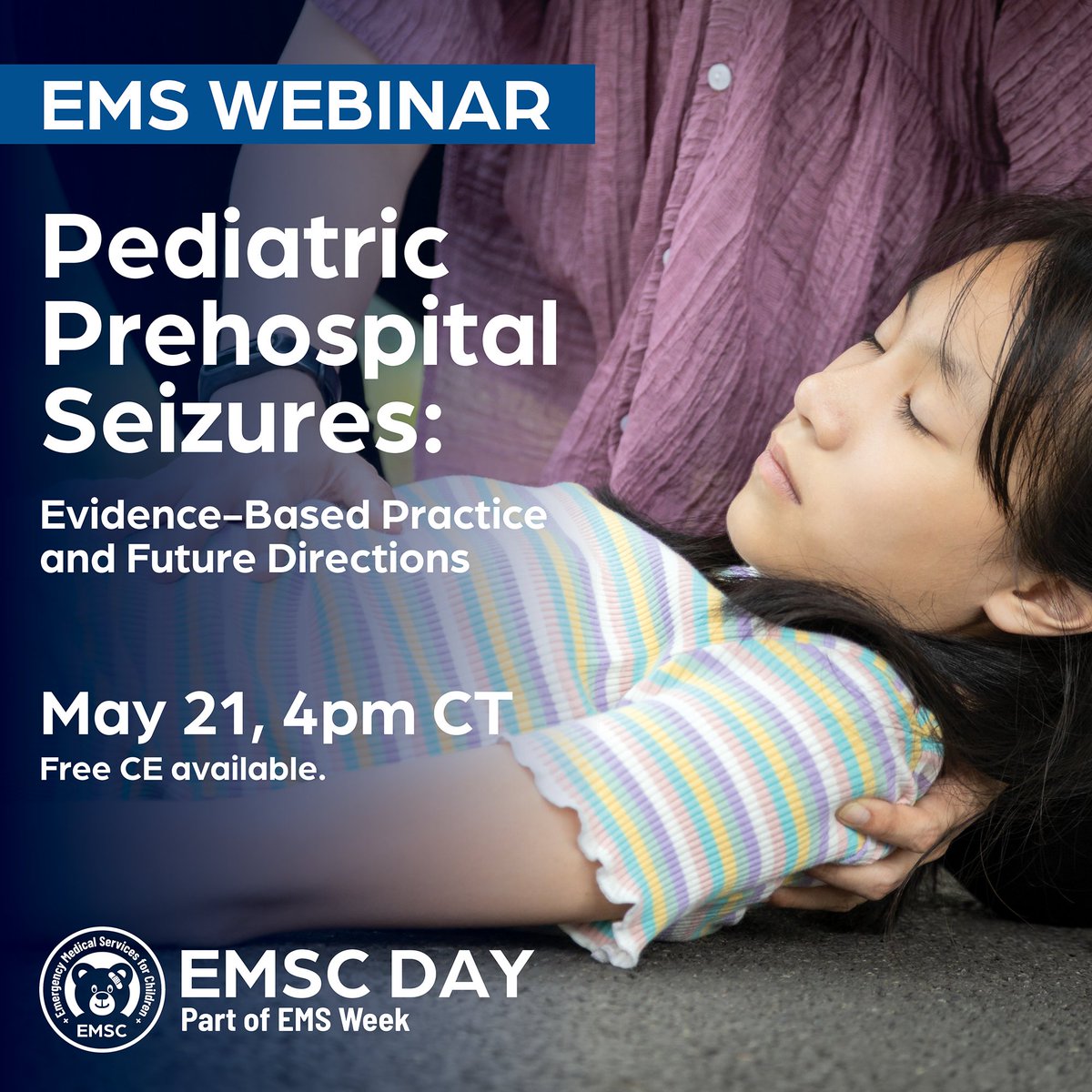 EMSC Innovation & Improvement Center (@emscimprovement) on Twitter photo EMS clinicians: Celebrate EMS for Children Day with us on May 21 through a webinar with free CE! Register here: bit.ly/EMSforChildren…. #EMSWeek
<a href="/NAEMT_/">Nat'l Assoc of EMTs</a>
<a href="/iaemsc/">IAEMSC</a>
@iafc
<a href="/NAEMSP/">NAEMSP</a>
<a href="/NREMT/">National Registry of EMTs</a>
<a href="/emschiefs/">IAEMSC</a>
<a href="/NVFC/">NatlVolFireCouncil</a>
<a href="/usfraorg/">USFRA.org</a> EMS clinicians: Celebrate EMS for Children Day with us on May 21 through a webinar with free CE! Register here: bit.ly/EMSforChildren…. #EMSWeek
<a href="/NAEMT_/">Nat'l Assoc of EMTs</a>
<a href="/iaemsc/">IAEMSC</a>
@iafc
<a href="/NAEMSP/">NAEMSP</a>
<a href="/NREMT/">National Registry of EMTs</a>
<a href="/emschiefs/">IAEMSC</a>
<a href="/NVFC/">NatlVolFireCouncil</a>
<a href="/usfraorg/">USFRA.org</a>