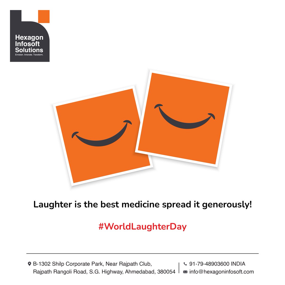 hexagoninfosoft's tweet photo. 🤣 Happy World Laughter Day!
Because nothing beats a good laugh with great people!
Today, let’s celebrate the sound that brings hearts closer and stress levels lower.

🎉 Smile wide. Laugh loud. Live light.

#WorldLaughterDay #LaughMore #FeelGoodVibes #LaughterIsTheBestMedicine https://t.co/9ClZmCZ2XL