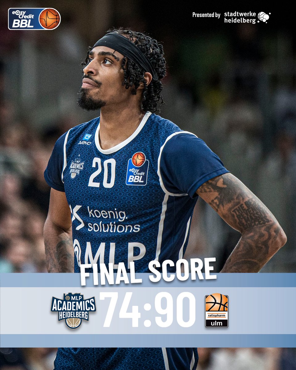 MLP Academics Heidelberg (@mlp_academics) on Twitter photo Wir können uns beim Heimspiel gegen <a href="/ratiopharmulm/">ratiopharm ulm</a> nicht belohnen... Kopf hoch, Jungs!
⛹ Top-Scorer HD: Ryan Mikesell (20), Marcel Keßen (14) & Michael Weaters (14)
Alle Spiele der @easycreditbbl live und auf Abruf bei @dynbasketball
📸: Lukas Adler
__
#mlpacademics #gameday Wir können uns beim Heimspiel gegen <a href="/ratiopharmulm/">ratiopharm ulm</a> nicht belohnen... Kopf hoch, Jungs!
⛹ Top-Scorer HD: Ryan Mikesell (20), Marcel Keßen (14) & Michael Weaters (14)
Alle Spiele der @easycreditbbl live und auf Abruf bei @dynbasketball
📸: Lukas Adler
__
#mlpacademics #gameday