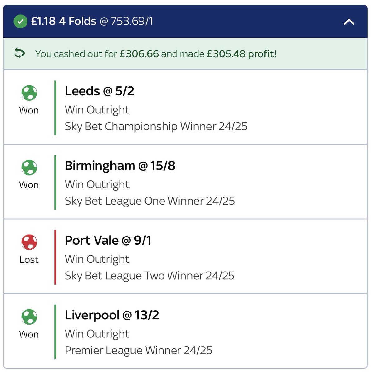 wl2205's tweet photo. Winner(s)! @SkyBet https://t.co/I0NJqIPv8c