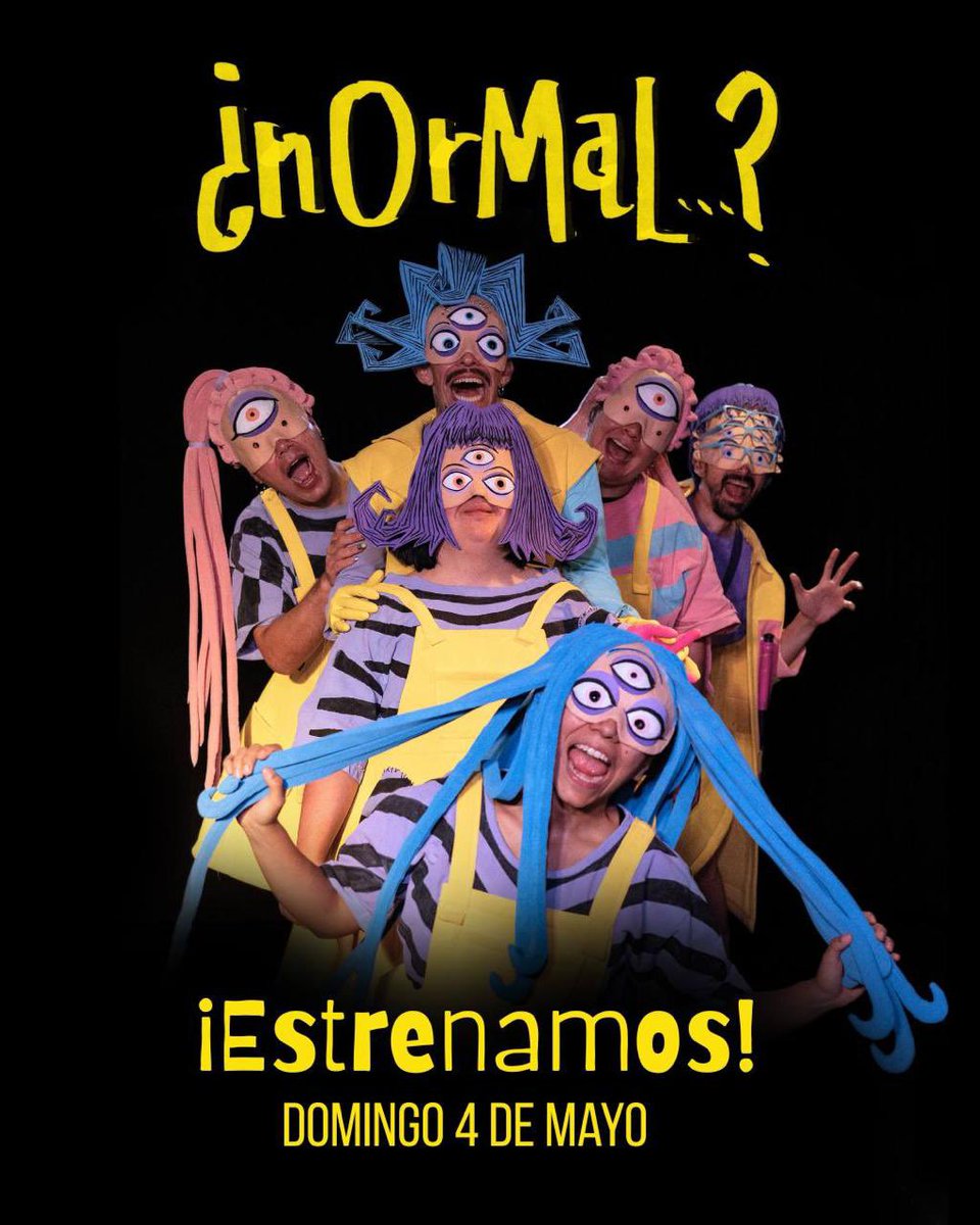 ¿nOrMaL...? Una obra y también un recorrido para preguntarnos lo que nos han dicho que es la normalidad 

🎟 normal.boletopolis.com
🗓️ 4 de mayo al 8 de junio
🎯a partir de los 7 años
📍 El 77 Centro Cultural Autogestivo,

#Normal  #Teatroparaniñasyniños #Experiencia  #Recorrido