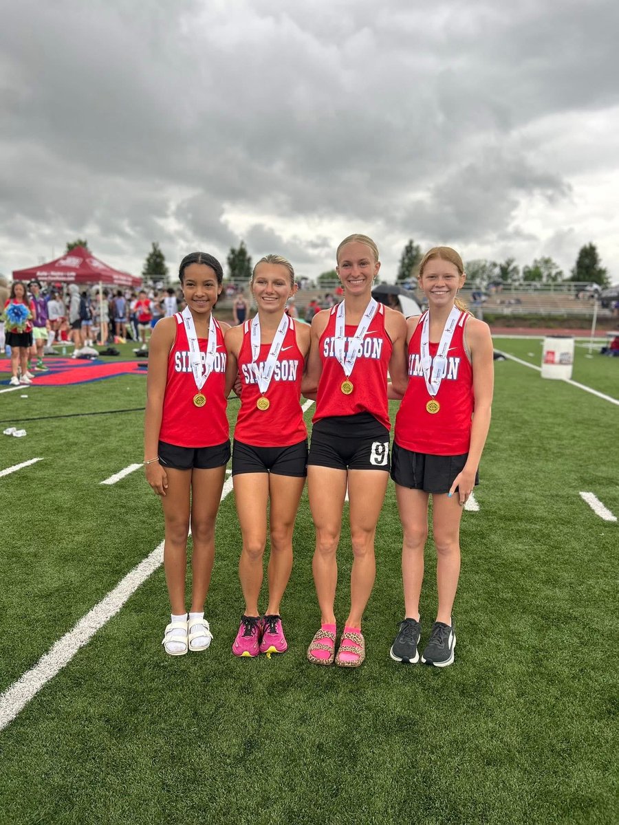 Simpson’s 4x800M Relay Team MAIS 5A State Champions setting a MAIS 5A and MAIS Overall Record! Madison Davidson, Layla Warren, Lily Overby, and Izzy Craft