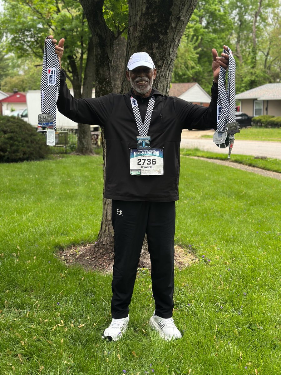 So proud of my guy Mr. Price AKA Grandpa. He finished 4th in the 80 year old bracket today at the mini marathon. I want to be like him one day when I grow up. He's such an inspiration. So proud to call him my friend. 🤞🙏