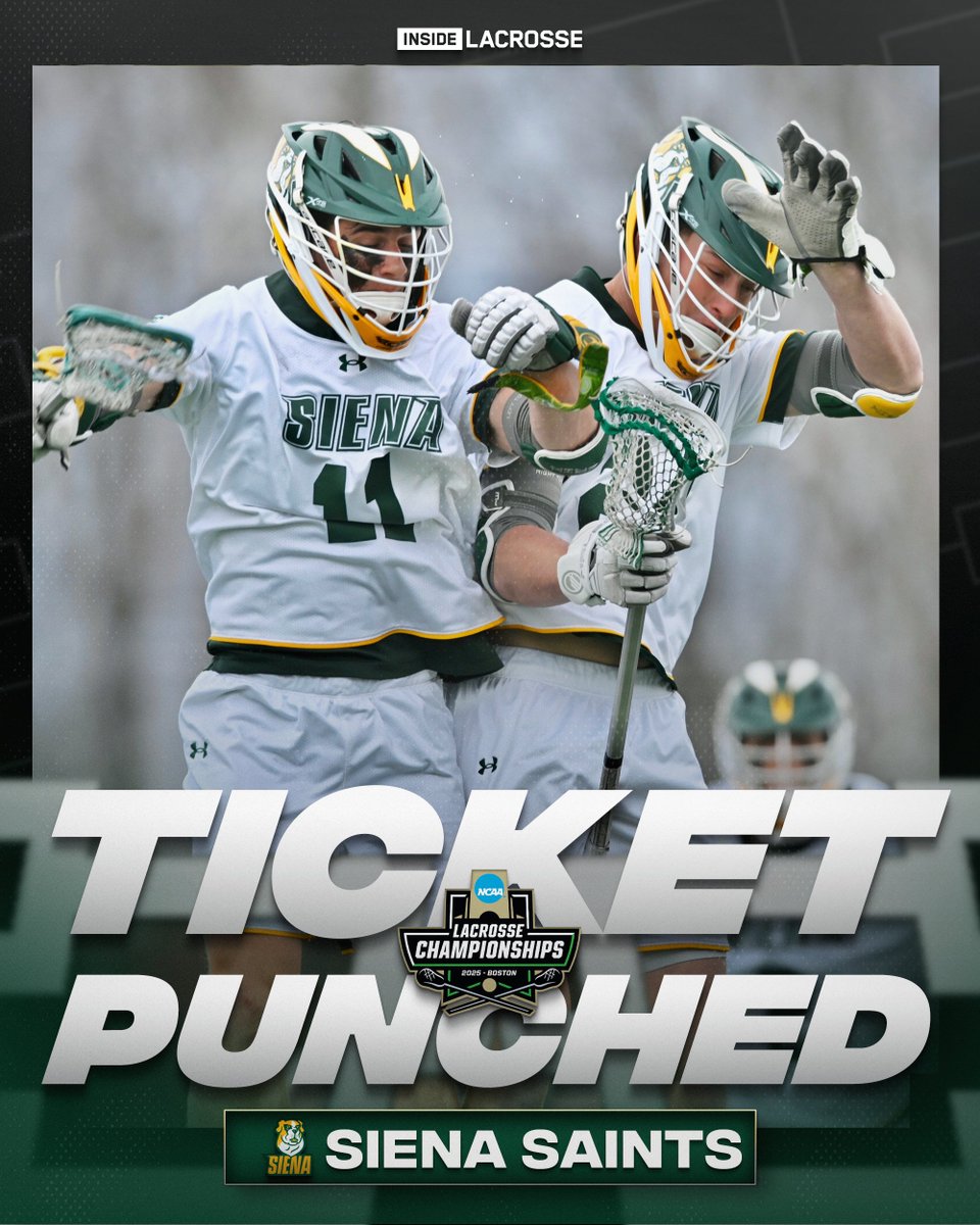 Inside Lacrosse (@inside_lacrosse) on Twitter photo THE SAINTS ARE GOING DANCING FOR THE FIRST TIME IN 11 YEARS!
<a href="/SienaLacrosse/">Siena Lacrosse</a> defeats top-seeded Sacred Heart, 12-8, in the <a href="/MAACSports/">#MAACSports</a> title game!
Scoreboard: insidelacrosse.com/league/DI/scor… THE SAINTS ARE GOING DANCING FOR THE FIRST TIME IN 11 YEARS!
<a href="/SienaLacrosse/">Siena Lacrosse</a> defeats top-seeded Sacred Heart, 12-8, in the <a href="/MAACSports/">#MAACSports</a> title game!
Scoreboard: insidelacrosse.com/league/DI/scor…