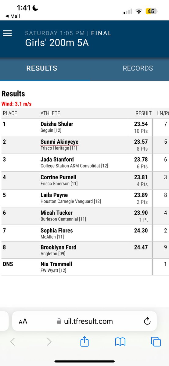 Coyotes_Ath's tweet photo. Silver Medal for our very own Sunmi Akineye in the 200! Tremendous season for Sunmi. Just a junior and barely missed the gold. 

#YotesUp https://t.co/ISJORSaNSH