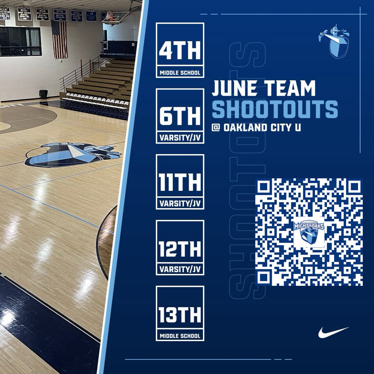 Openings still available … get your team signed up for a one-day summer shootout in June at Oakland City U