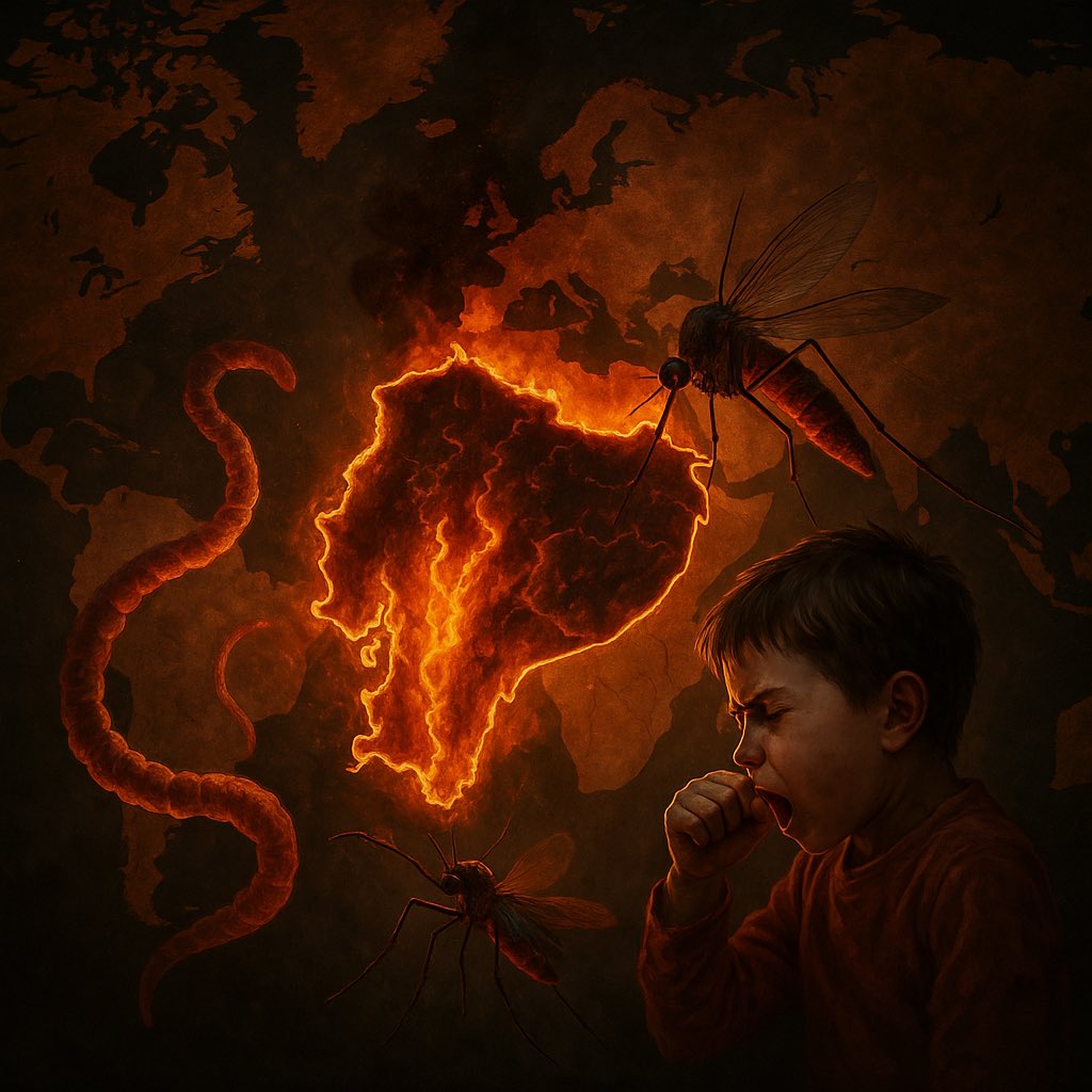 3 ENFERMEDADES MATAN NIÑOS EN ECUADOR:

1. FIEBRE AMARILLA
•Fisiopatología: Virus se replica en macrófagos → pasa al hígado → necrosis hepatocelular → ictericia y sangrado.
•Fases:
1.Inicial: fiebre, dolor muscular, náusea.
2.Remisión: mejora transitoria.
3.Tóxica: