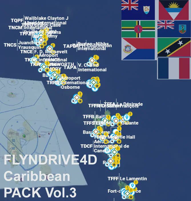 simflight's tweet photo. Fly the length of the Caribbean with Volume 3, a rich, detailed scenery package covering Martinique to Anguilla. Each of the 17 airports includes custom 3D objects
https://t.co/bp5Who64tL
#FFN #TDCF #TFFR #TFFB #TFFM #TFFA #TRPG #TAPA #TAPH #TKPN #TFFG #TQPF #SIMMARKET https://t.co/fovrUVe3aH