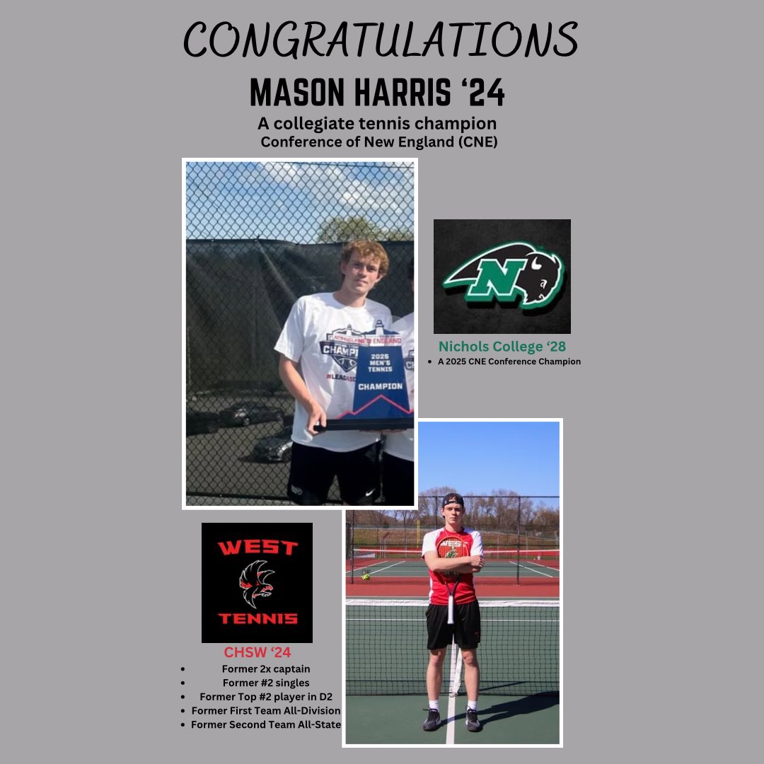 Brendan O'Connell (@mrboconnell) on Twitter photo Congratulations to one of my former players for being a collegiate tennis champion (although he’s on a rival college team)! 🎾 🏆 <a href="/CHSWprincipal/">John Fontaine</a> <a href="/cranston_athl/">Cranston Athletics</a> Congratulations to one of my former players for being a collegiate tennis champion (although he’s on a rival college team)! 🎾 🏆 <a href="/CHSWprincipal/">John Fontaine</a> <a href="/cranston_athl/">Cranston Athletics</a>