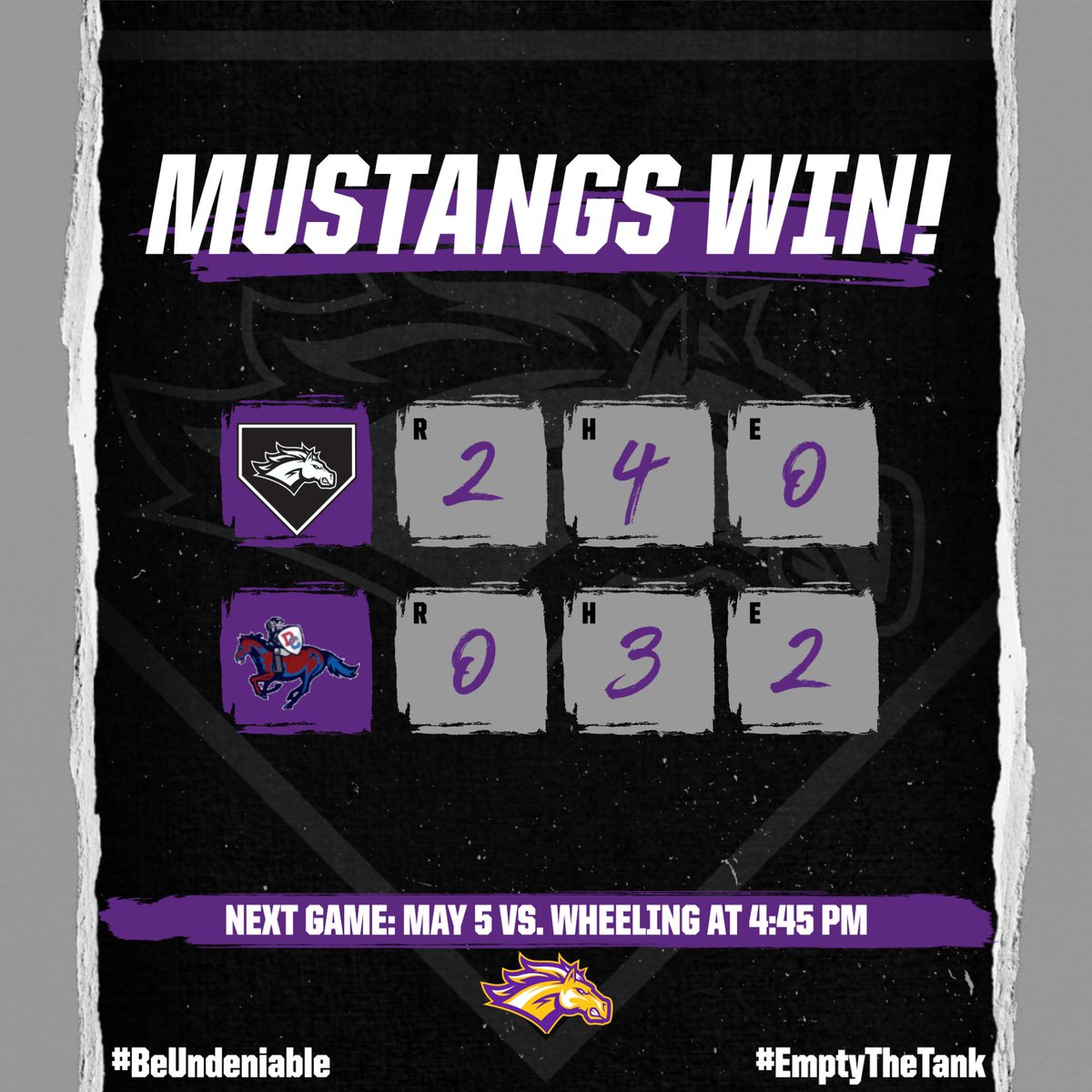 Rolling Meadows Baseball (@rmhs_base) on Twitter photo Mustangs (17-8) come out with a 2-0 win in pitcher's duel against Dundee-Crown! Clean defense and a strong effort on the mound.
Savino: (W) 6IP, 3H, 0R, 4K
<a href="/joebrigh1/">Joseph Brigham</a>: (SV) 1IP, 0H, 0R, 2K
<a href="/callum_paisley/">Callum Paisley</a>: 1-3, 2B, R, BB
<a href="/AntonioRom40627/">Antonio Romanacce</a>: 1-2, RBI, HBP
Rappa: 1-2, R, BB Mustangs (17-8) come out with a 2-0 win in pitcher's duel against Dundee-Crown! Clean defense and a strong effort on the mound.
Savino: (W) 6IP, 3H, 0R, 4K
<a href="/joebrigh1/">Joseph Brigham</a>: (SV) 1IP, 0H, 0R, 2K
<a href="/callum_paisley/">Callum Paisley</a>: 1-3, 2B, R, BB
<a href="/AntonioRom40627/">Antonio Romanacce</a>: 1-2, RBI, HBP
Rappa: 1-2, R, BB