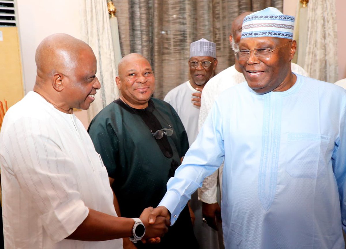 atiku's tweet photo. Yesterday, I joined family and friends of Senator Dino Melaye at the 6th year remembrance prayer for his mother, in his residence in Abuja. -AA https://t.co/oj3jKDpVHS