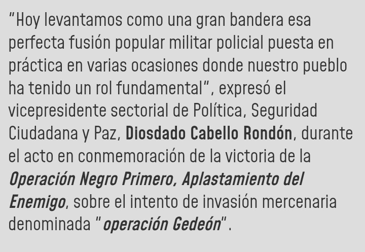 <a href="/HugoChavezCmdo/">Comando Hugo Chávez</a> Se trataba de la Operación Gedeón donde Juan Guaidó en complicidad de Iván Duque pretendían profanar el suelo sagrado de la Patria con paramilitares colombianos, desertores venezolanos y mercenarios estadounidenses. 
#FuriaBolivarianaPermanente
#CHCh