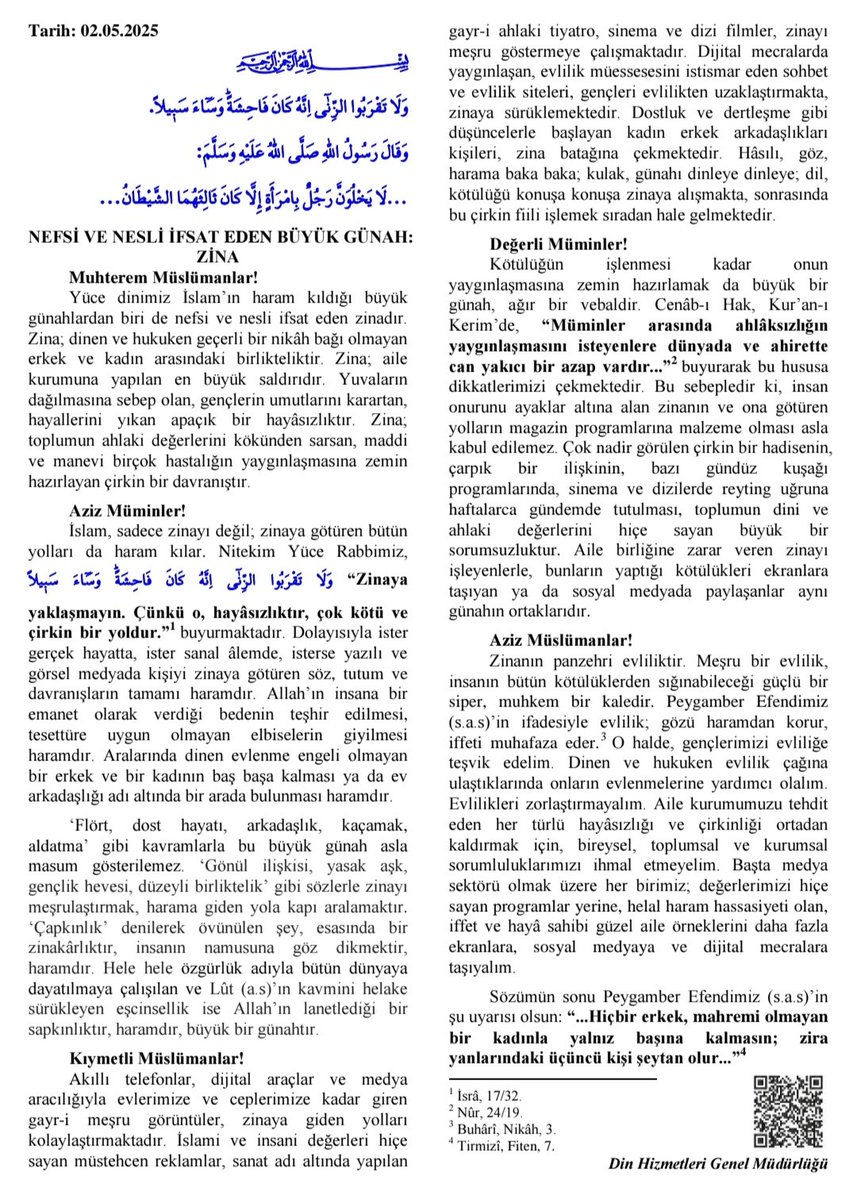 Diyanet'e tebriklerin yağdığı hutbe👇📌