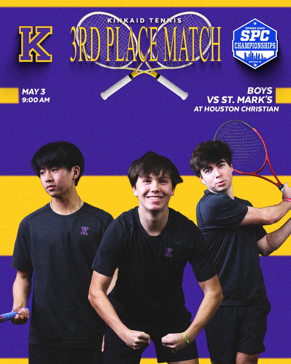 Best of luck to Boys Tennis as they compete in the third place match today! Finish strong and leave it all on the court. Let’s go Falcons! 🏆🎾💪🦅 #TalonsUp #KinkaidTennis #WhereYouBelong