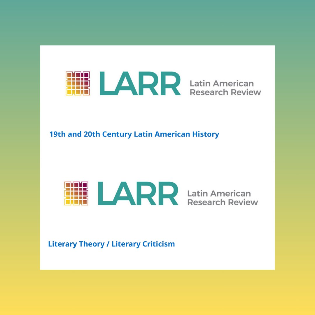 📢 New categories in our LARR thematic collections page!

Explore our latest additions in:
🔸19th and 20th Century Latin American History 
🔸 Literary Theory/Literary Criticism. 

👉 loom.ly/fjP7PuA

#LARR #LatinAmericanStudies #History #LiteraryCriticism #OpenAccess