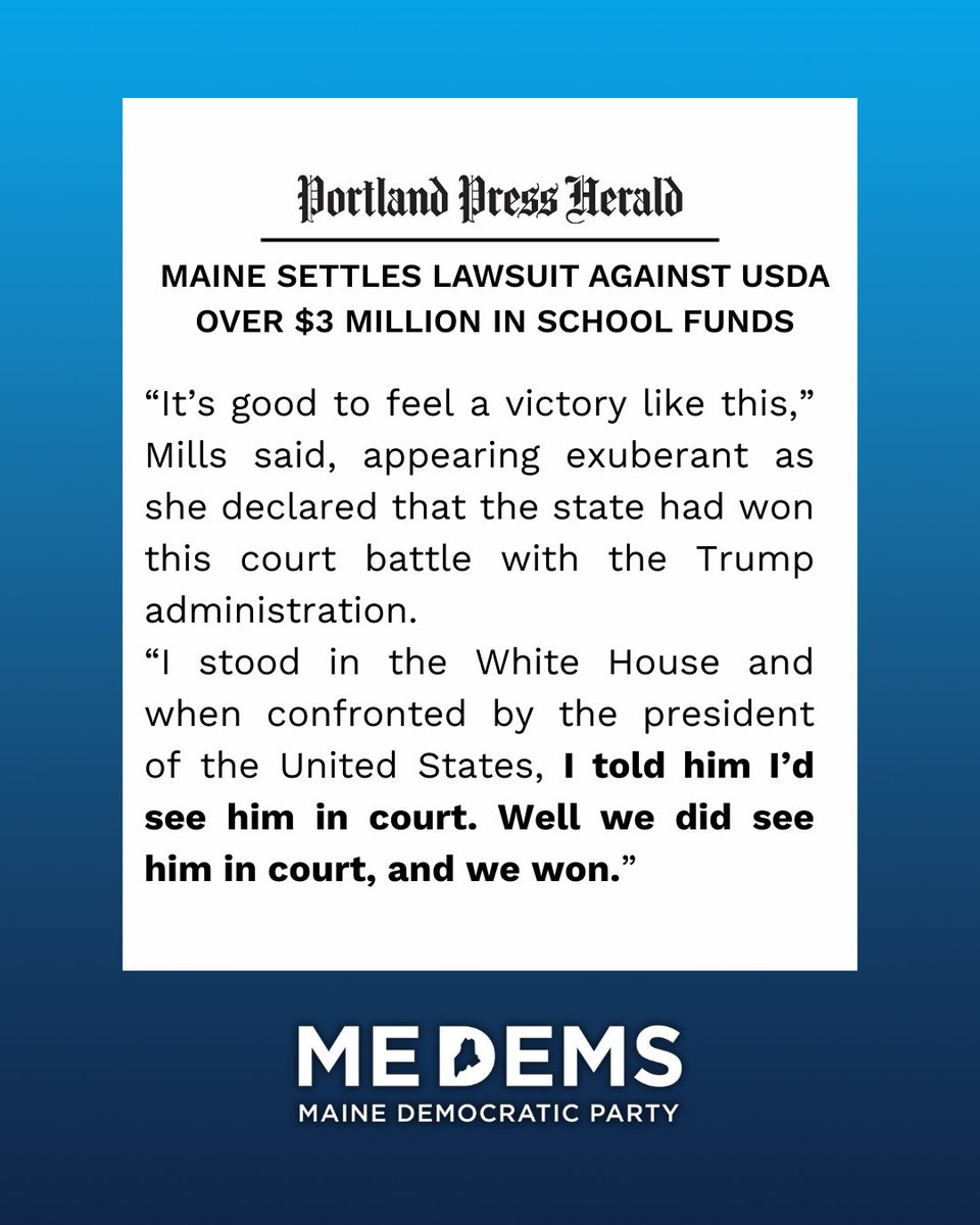 In Maine, we don't cower to bullies. We challenge them and we win.

#seeyouincourt