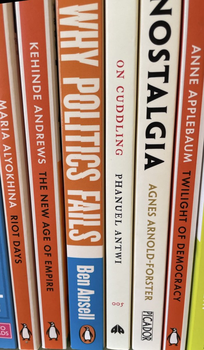 Every book is called either ‘WHY POLITICS FAILS’ or ‘on cuddling 🥰’