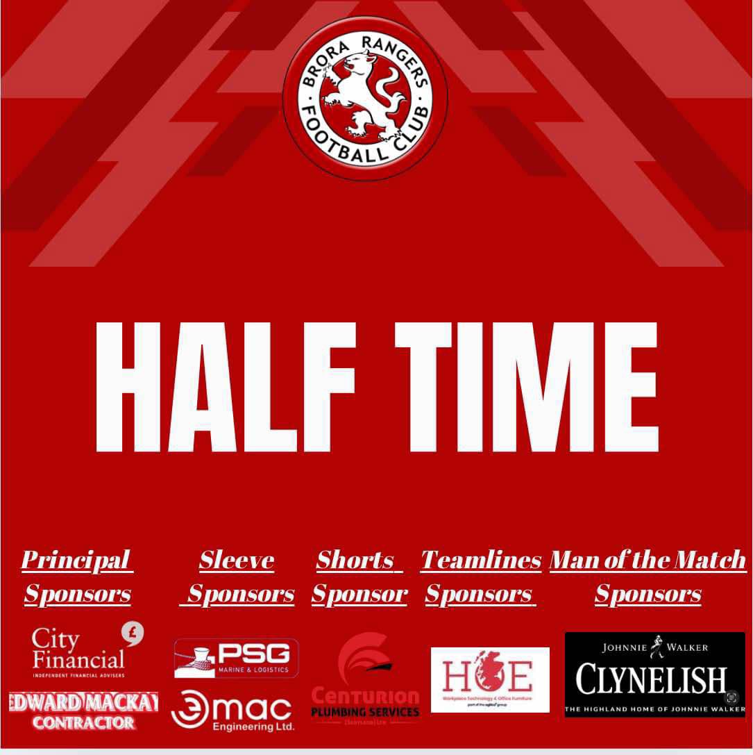 HT 🔴 2-1 🔵 (3-5) 

It hangs in the balance at the break with Brora reducing the deficit to two