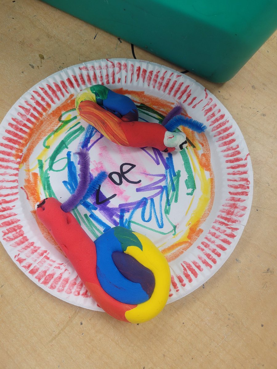 MrsMooreArt's tweet photo. Model Magic color wheel snails from Ms. Manohar's kindergarten class. https://t.co/28hlkaizPD