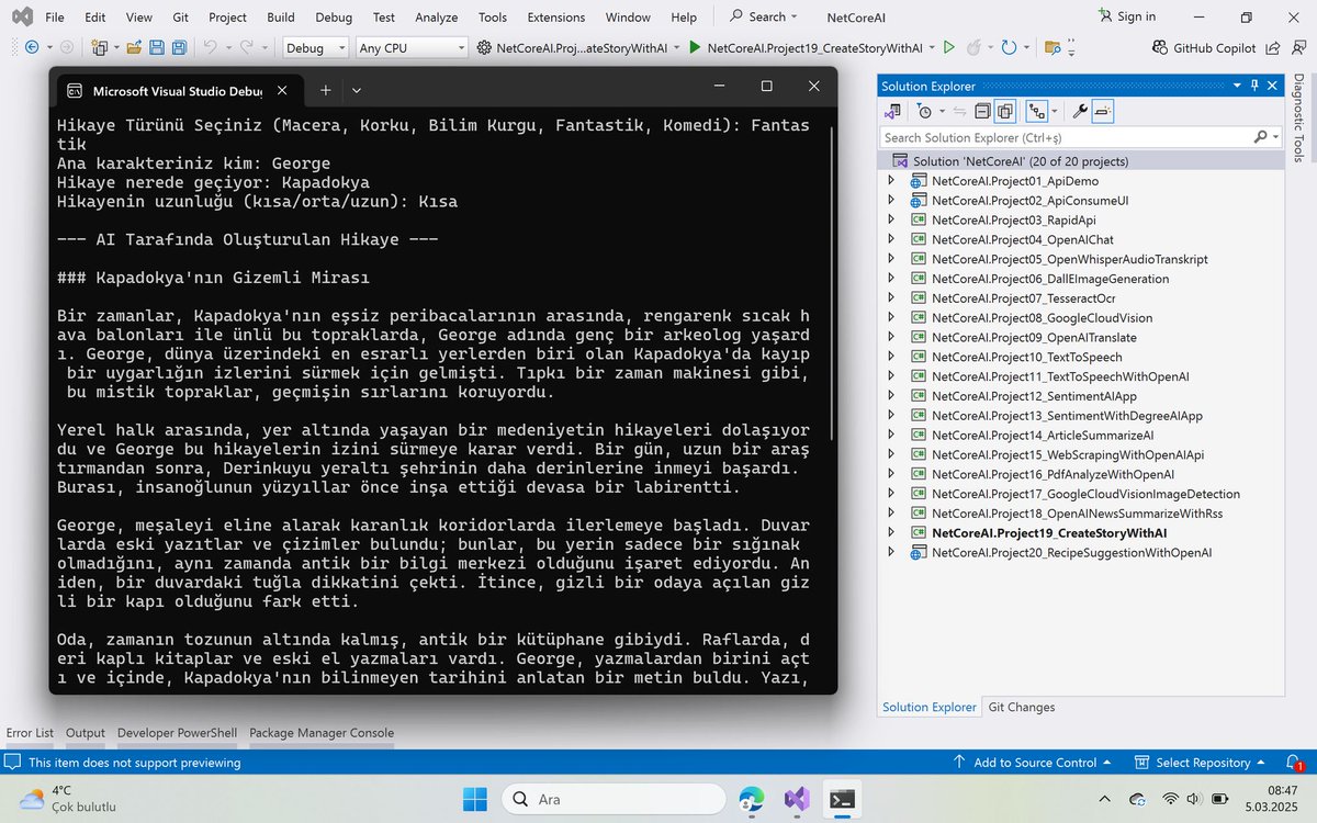 🎯 .NET ile Yapay Zeka Entegrasyonları eğitimi, sadece ilk 2 ayda 950 öğrenciye ulaştı! 🙌

 Yapay zeka ile yazılım geliştirmeyi gerçek projelerle öğrenmeye hazır mısın?🤖💻

🚀 Ekranda gördüğün uygulama, OpenAI API’leri ile dinamik hikaye oluşturma projesi!

📖✨ Kullanıcının