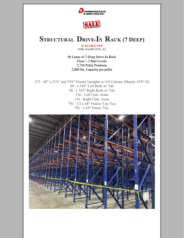 diversifiedrack's tweet photo. Contact us for more information and check out our specials page on our website today!

https://t.co/OKjFVOEzuH

#warehousesolutions #warehouse #StorageSolutions #driveinracking #structuralrack https://t.co/YqsQn43tpk