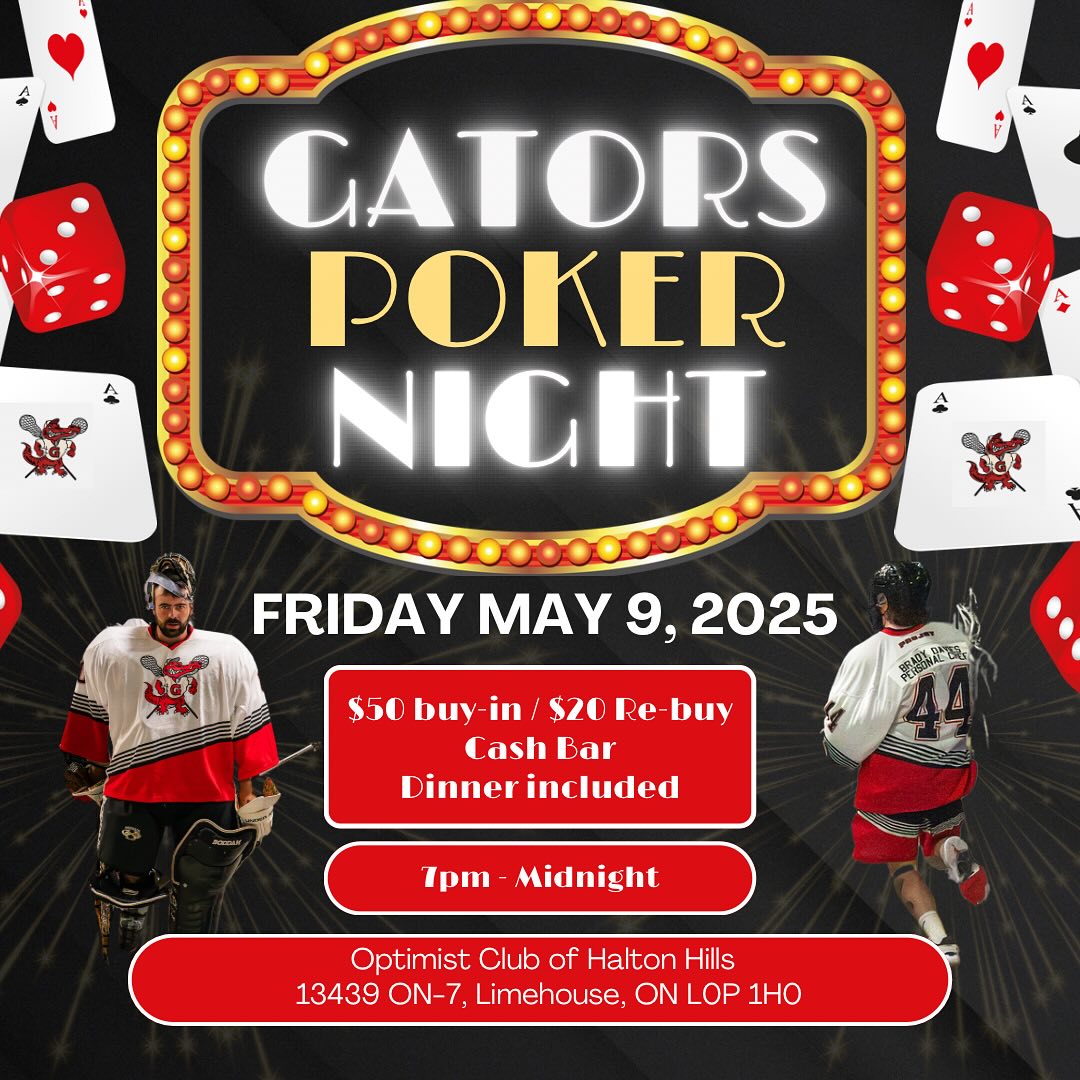 Join us on Friday for Gators Poker Night! 
haltonhillsoptimists.org