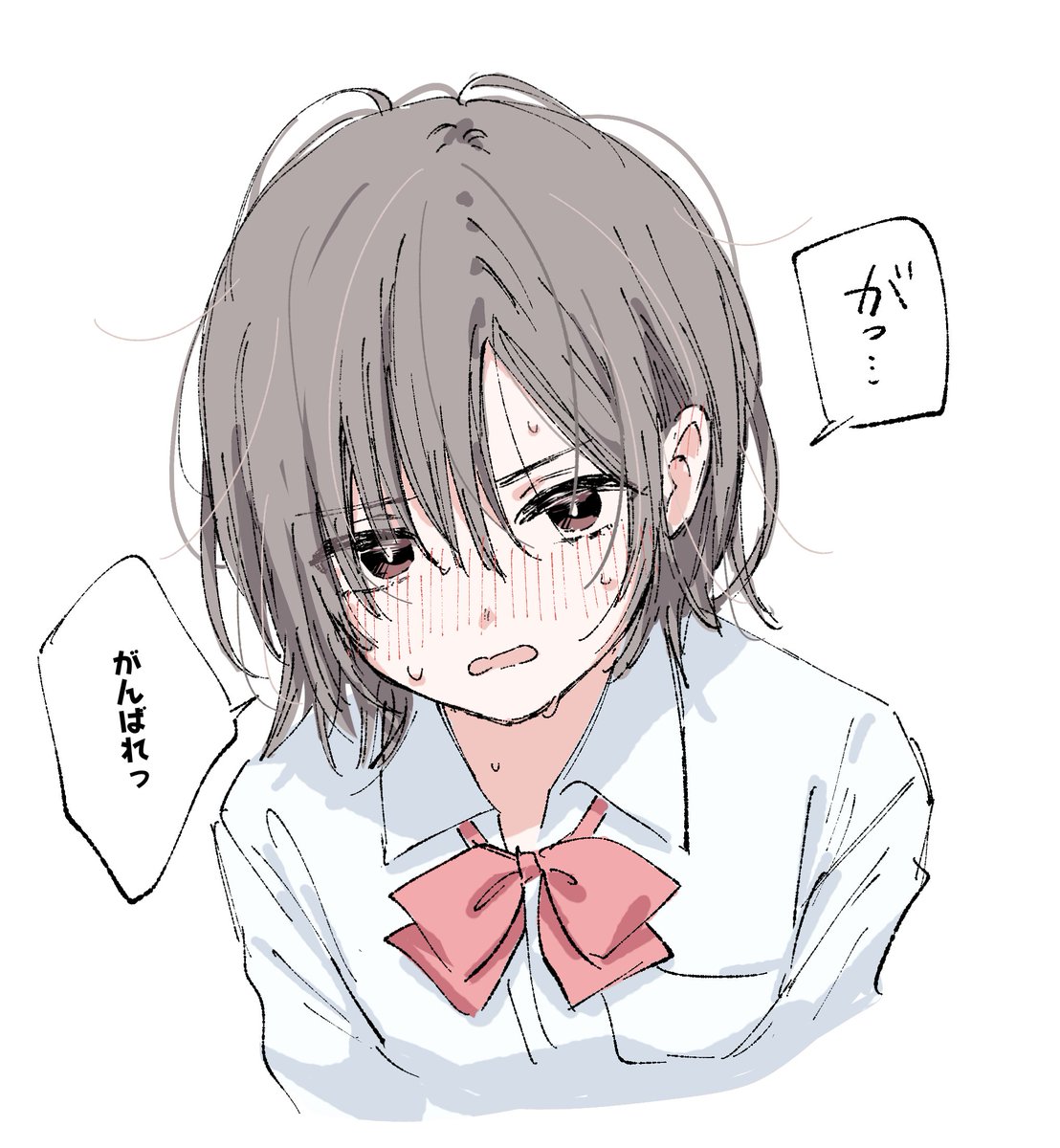 応援し慣れていない女の子 