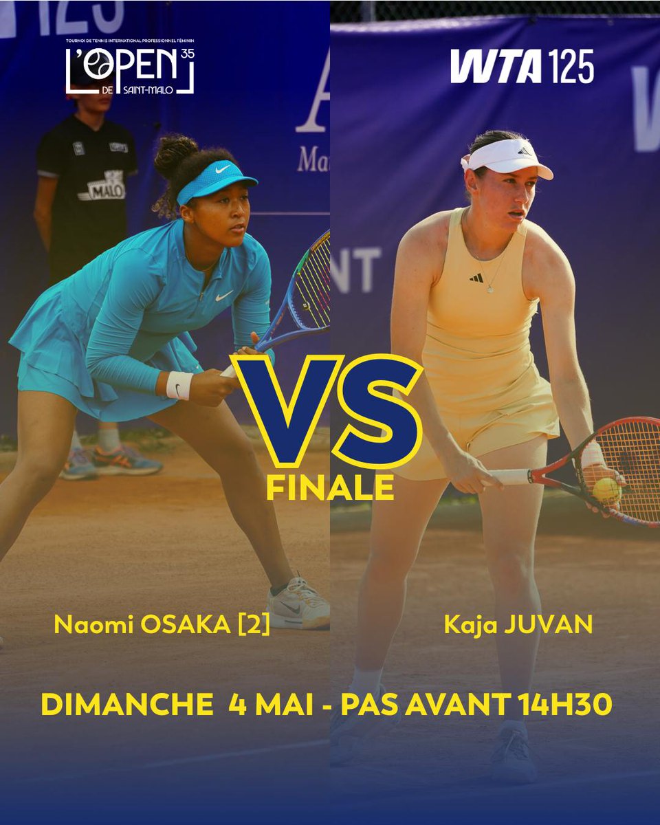 🎾 PROGRAMME – JOUR DE FINALE 🎾

C’est le grand jour à l’Open 35 de Saint-Malo !
Finale simple à suivre pas avant 14h30 : la gagnante soulèvera le trophée au terme d’une semaine intense et spectaculaire 🏆