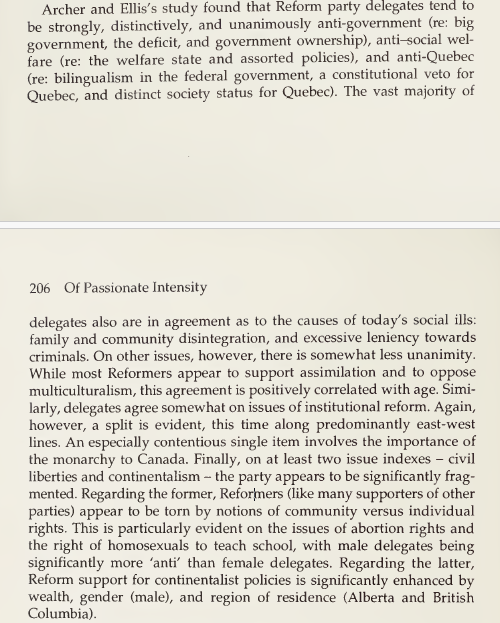 Monarchism was an especially contentious issue within the Reform Party of Canada, Stephen Harper’s party, before it merged with the Progressive Conservatives.
Source: Of Passionate Intensity: Right-Wing Populism and the Reform Party of Canada by Trevor Harrison
