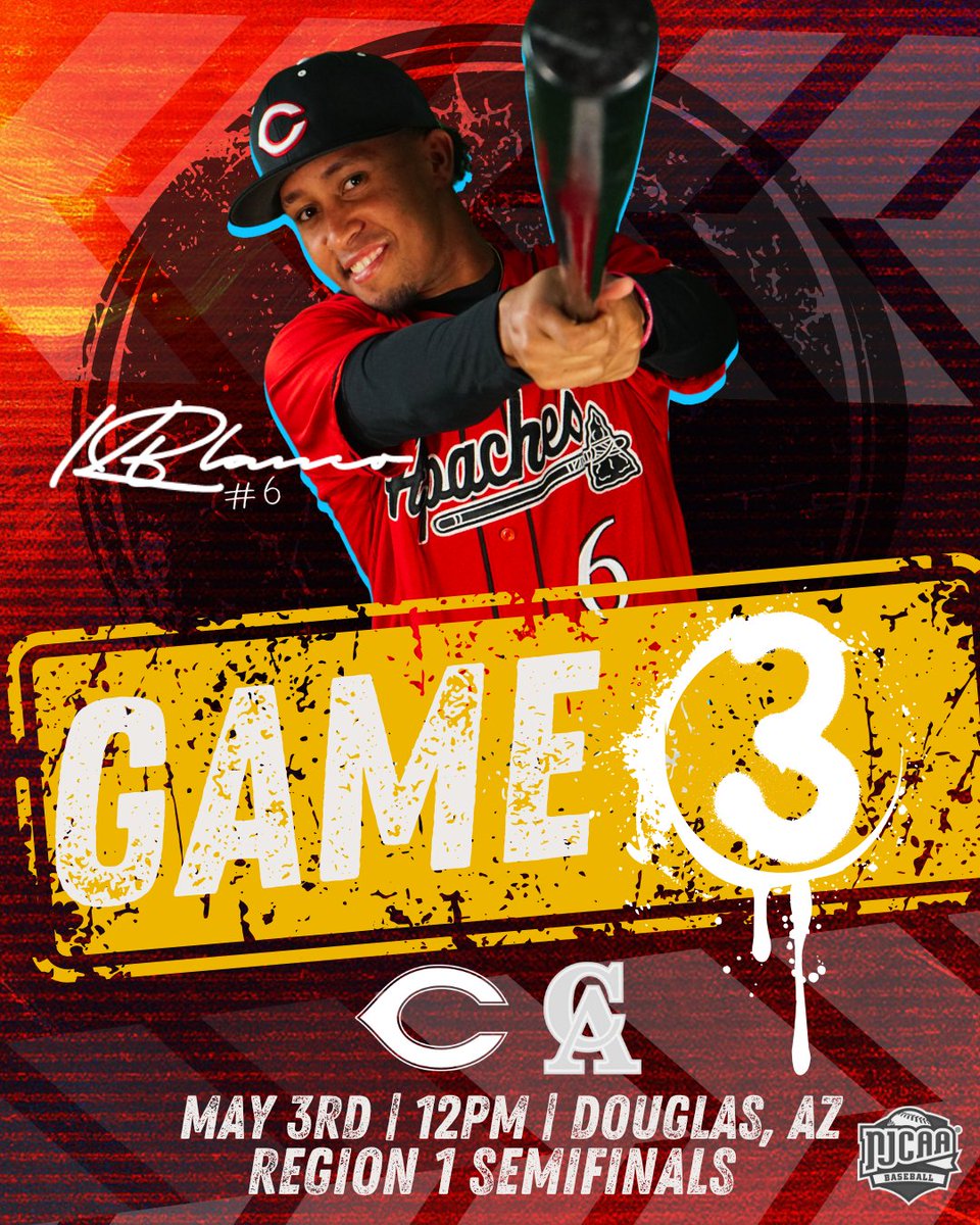 Cochise College Athletics (@ccathletics1) on Twitter photo Winner moves on.
π: Region Semifinals-Game 3
π: #3 Central Arizona
π: Douglas, AZ
π: 12:00PM
πΊ: tinyurl.com/mry4mfv9
π±: <a href="/BaseballCochise/">Cochise Baseball</a> Winner moves on.
π: Region Semifinals-Game 3
π: #3 Central Arizona
π: Douglas, AZ
π: 12:00PM
πΊ: tinyurl.com/mry4mfv9
π±: <a href="/BaseballCochise/">Cochise Baseball</a>