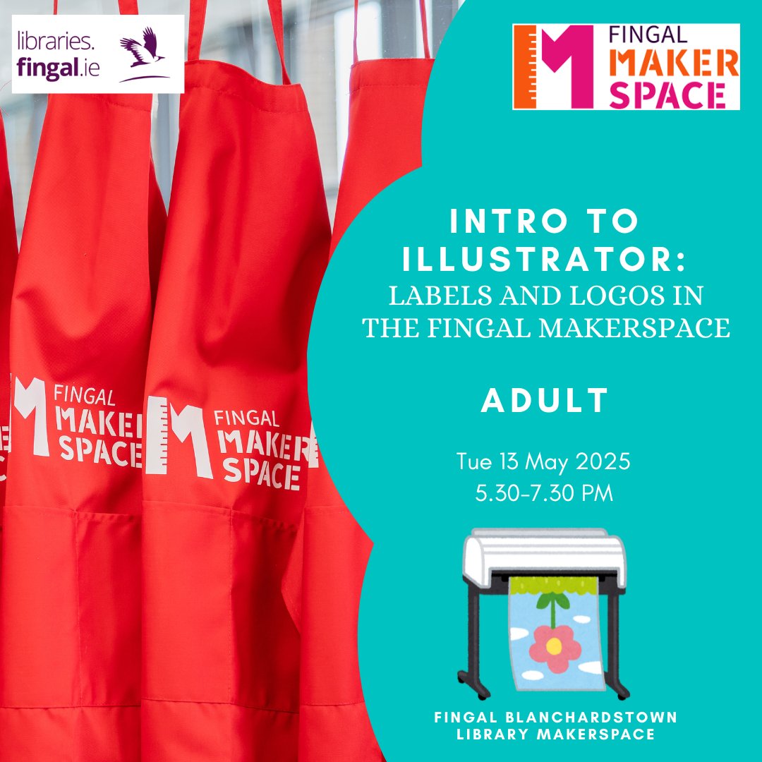 Fingal County Libraries (@fingallibraries) on Twitter photo Get creative in our Labels and Logos workshop, where you’ll learn how to design and produce custom labels, logos, and stickers using our vinyl plotter in Blanchardstown Library's Makerspace!
#makerspace <a href="/libraryireland/">Library Association</a> @fingalcoco Get creative in our Labels and Logos workshop, where you’ll learn how to design and produce custom labels, logos, and stickers using our vinyl plotter in Blanchardstown Library's Makerspace!
#makerspace <a href="/libraryireland/">Library Association</a> @fingalcoco