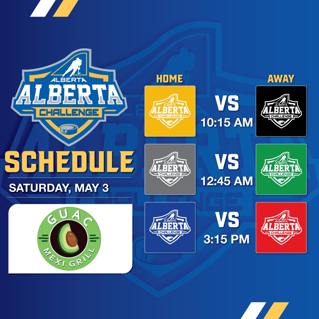 HockeyAlberta's tweet image. Game schedule for day 3 of the 2025 #ABChallenge