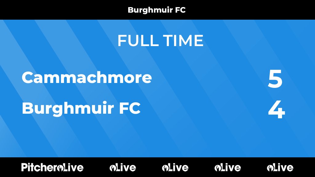 FULL TIME: Cammachmore 5 - 4 Burghmuir FC
#CAMBUR #Pitchero
pitchero.com/clubs/burghmui…