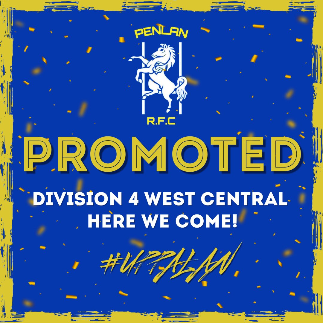 Penlan RFC (@penlanrugby) on Twitter photo Following todayโs other resultโs we can now confirm our senior team are officially promoted. ๐๐๐
Congratulations lads from everyone at the club ๐๐
#Uppalan
#Promotion
#thefutureisblueandyellow
<a href="/AllWalesSport/">All Wales Sport</a> Following todayโs other resultโs we can now confirm our senior team are officially promoted. ๐๐๐
Congratulations lads from everyone at the club ๐๐
#Uppalan
#Promotion
#thefutureisblueandyellow
<a href="/AllWalesSport/">All Wales Sport</a>