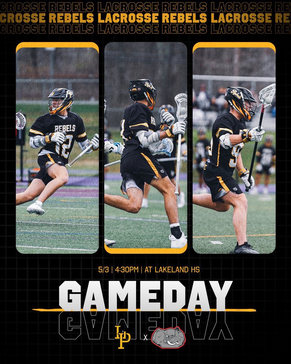 Lakeland Panas Rebels Lacrosse (@lprebelslax) on Twitter photo 🚨Gameday🚨
The Tuskers come to town for a Saturday afternoon battle!
🆚 <a href="/SomersLax/">Somers Lacrosse</a>
⏰ 4:30
📍Lakeland High School
📺 events.locallive.tv/events/171634 🚨Gameday🚨
The Tuskers come to town for a Saturday afternoon battle!
🆚 <a href="/SomersLax/">Somers Lacrosse</a>
⏰ 4:30
📍Lakeland High School
📺 events.locallive.tv/events/171634