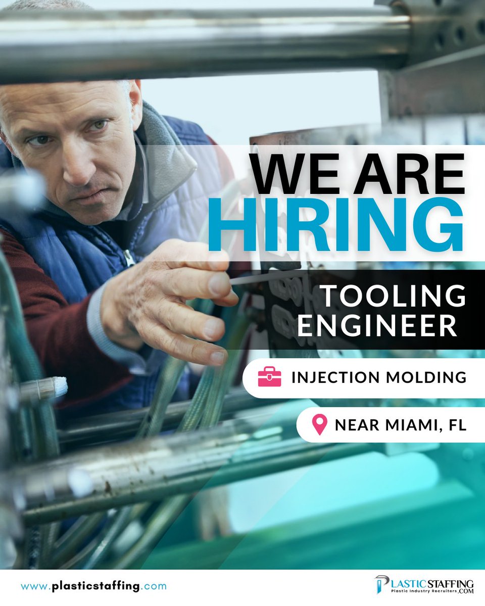 PlasticStaffing's tweet image. Hiring a Tooling Engineer (Injection Molding) for a top-tier plastics manufacturer near Miami, FL.

#ToolingEngineer #EngineeringJobs #NowHiring #ManufacturingCareers #InjectionMolding #PlasticJobs #MiamiJobs #CADDesign #HiringNow #PlasticsIndustry