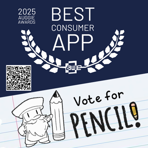 Pencil is up for Best Consumer App at the #AuggieAwards! ✏️

Support us by voting for Pencil!💙
And come learn to draw with us at #AWE2025
In the AWE Playground, look for the Giant Pencils!

Vote Here:🗳️ 
auggies.awexr.com/entry/vote/bPP…

#XR #VR #IndieDev #AR