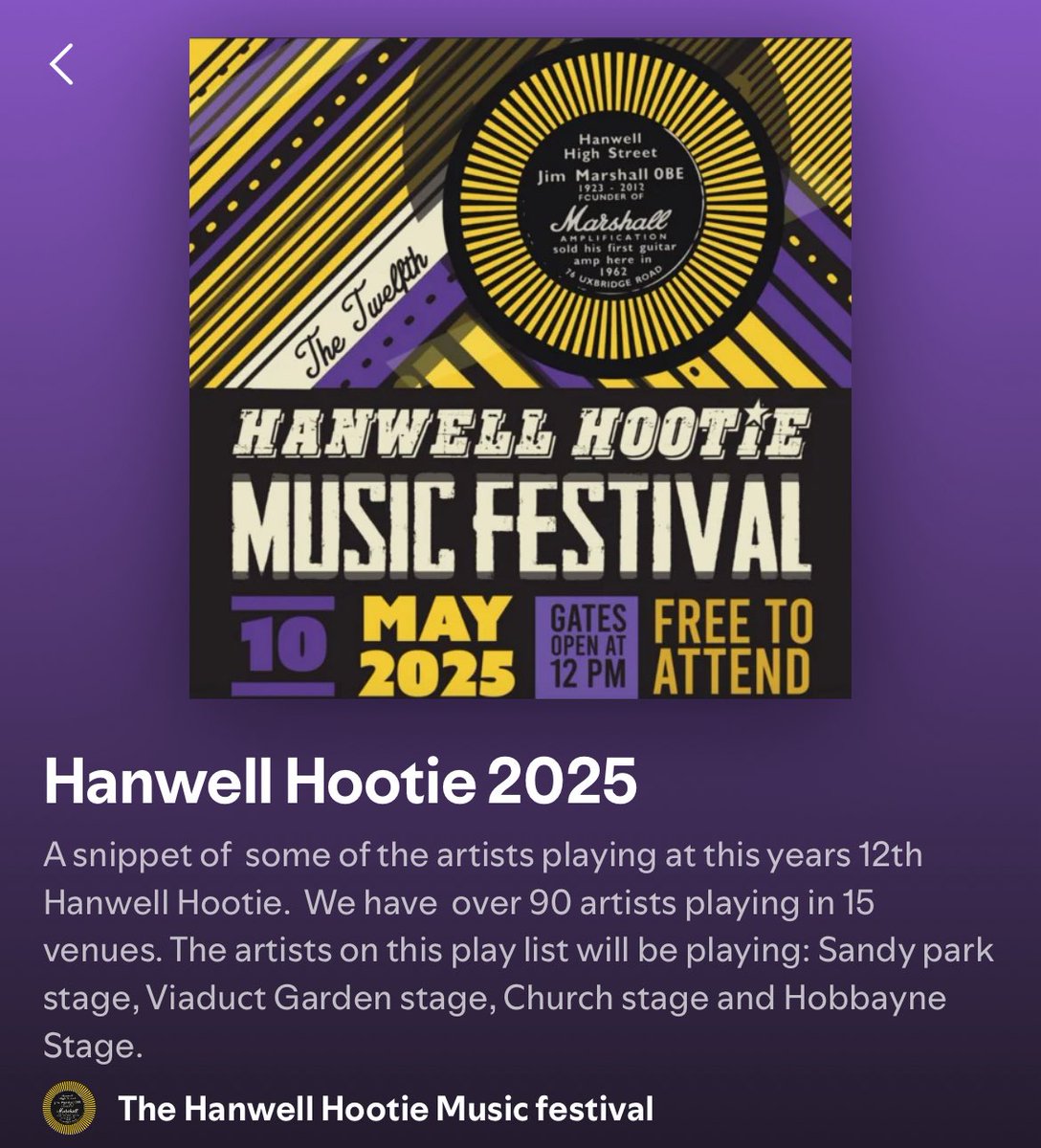 Check out the Hanwell Hootie 2025 playlist! A snippet of the Hootie curated artists set to play Sandy Park, Hobbayne Centre, St Thomas’ and Viaduct Garden.
open.spotify.com/playlist/1VcM1…