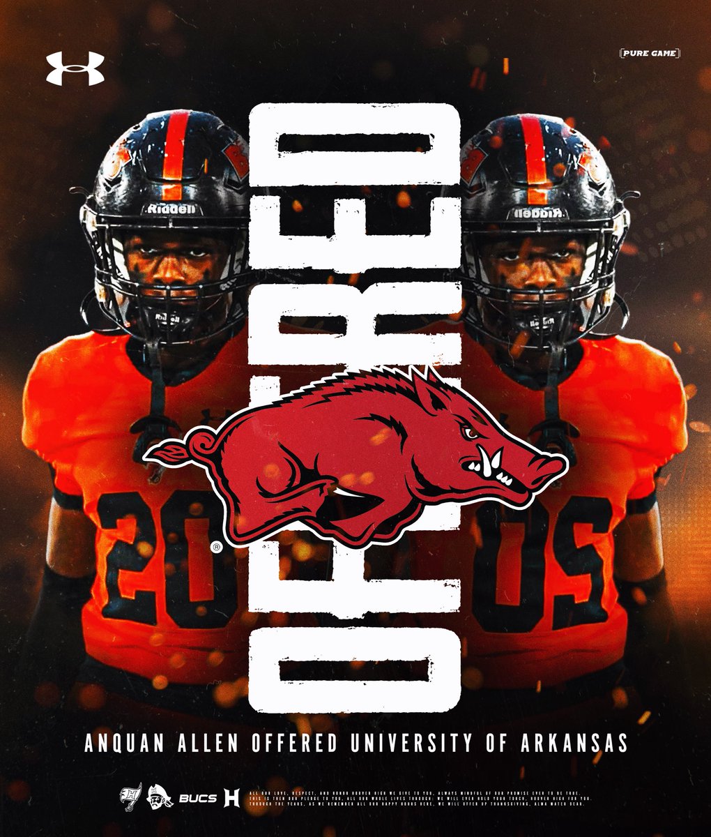 #RecruitHoover (@recruithoover) on Twitter photo 🐗 Huge congrats to @anquanallen3 on receiving his first SEC offer from <a href="/RazorbackFB/">Arkansas Razorback Football</a>! A major milestone on the journey—big things ahead! 🏈🔥
#GoBucs #NextLevel #BucsFootball #WPS #Razorbacks #SECBound 🐗 Huge congrats to @anquanallen3 on receiving his first SEC offer from <a href="/RazorbackFB/">Arkansas Razorback Football</a>! A major milestone on the journey—big things ahead! 🏈🔥
#GoBucs #NextLevel #BucsFootball #WPS #Razorbacks #SECBound
