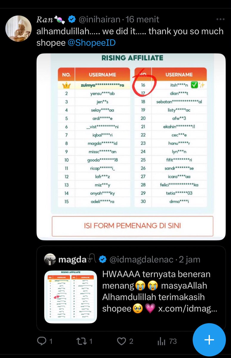 joulidt's tweet photo. semangat aku‼️
bisa yuk lebih rajin lagi bikin thred dan video” nya semoga bisa juga nyusul kaya kaka”nya ini 🫶 https://t.co/aNbWpZDFn9