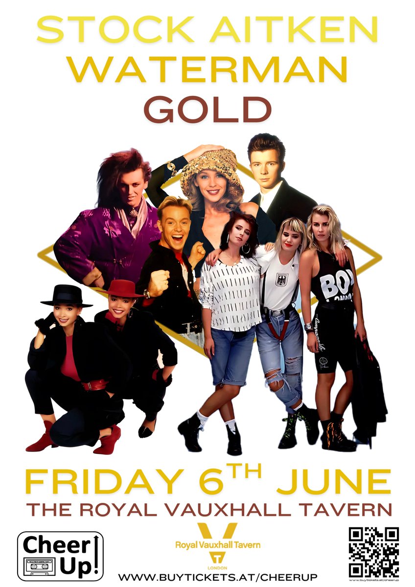 Cheer Up Ultimate Parties (@cheeruppopparty) on Twitter photo All aboard as Cheer Up is going back to its "Stock Aitken Waterman" roots this summer as we return to <a href="/thervt/">Royal Vauxhall Tavern</a> on Friday 6th June with <a href="/SAW_MUSIC/">Stock Aitken Waterman</a> Gold a night playing your favourite "Hits & Tricks" from The Hit Factory with early bird tickets out now at:
buytickets.at/cheerup All aboard as Cheer Up is going back to its "Stock Aitken Waterman" roots this summer as we return to <a href="/thervt/">Royal Vauxhall Tavern</a> on Friday 6th June with <a href="/SAW_MUSIC/">Stock Aitken Waterman</a> Gold a night playing your favourite "Hits & Tricks" from The Hit Factory with early bird tickets out now at:
buytickets.at/cheerup