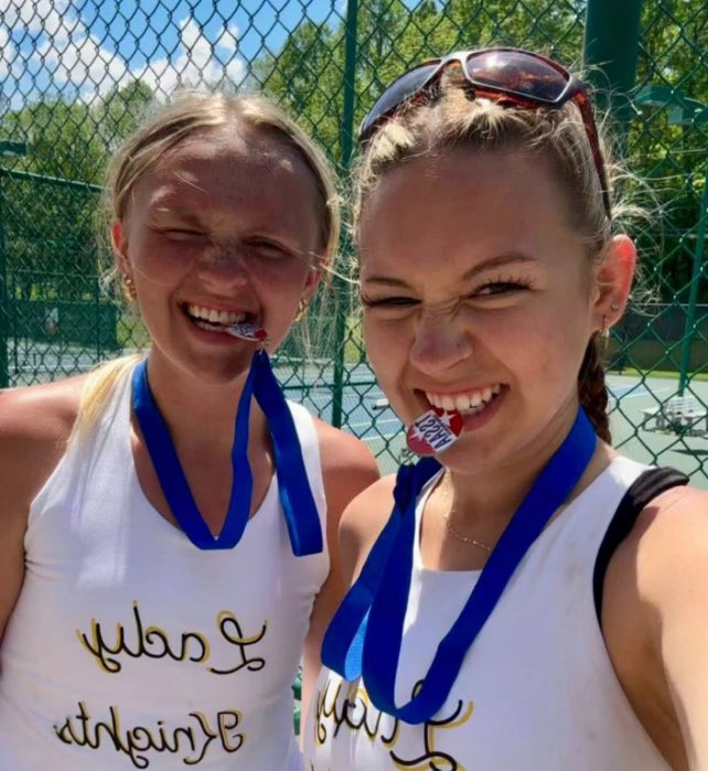 Congratulations to Alyssa Gaby and Khloe Henderson for reaching the doubles finals and securing a spot in the Regional Tournament! #BlackandGold