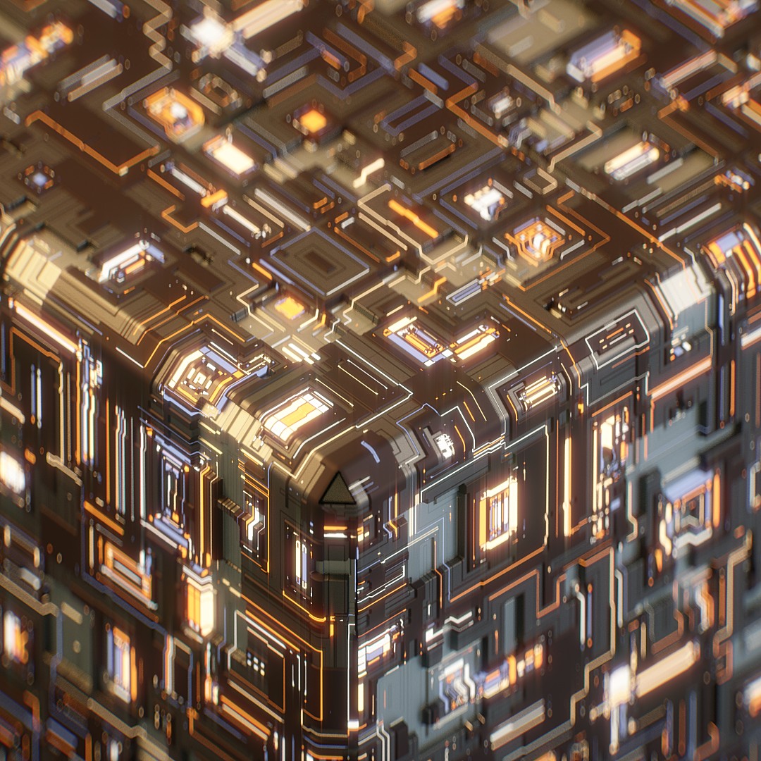 Procedural greebles in Copernicus #houdini #octane