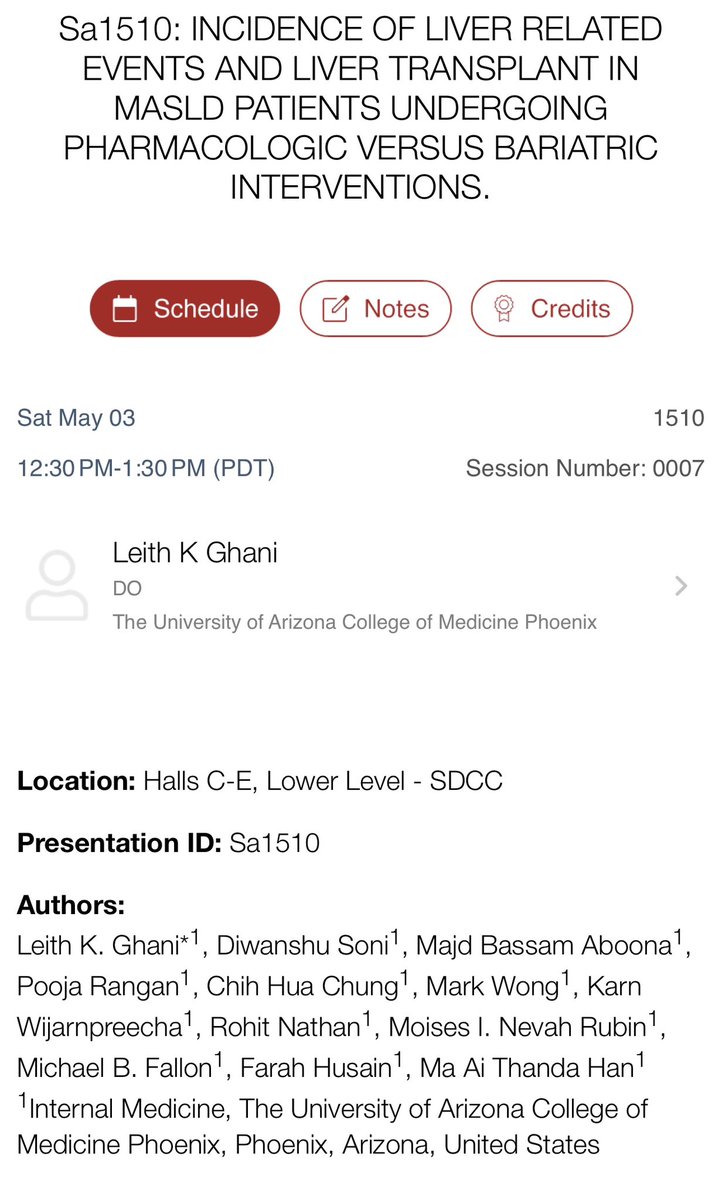Ma Ai Thanda Han (@thandahan) on Twitter photo Please stop by our research poster today at Halls C-E to explore "Incident of Liver Related Events and Transplant in MASLD patients undergoing Pharmacologic vs Bariatric interventions."
<a href="/LeithGhani/">Leith Ghani, DO</a> <a href="/diwanshusoni24/">Diwanshu Soni</a> <a href="/UAzMedPhxChair/">Mike Fallon, MD</a> <a href="/UATransplantHep/">UACOM-P Transplant Hepatology Fellowship</a>
#DDW2025 Digestive Disease Week® Please stop by our research poster today at Halls C-E to explore "Incident of Liver Related Events and Transplant in MASLD patients undergoing Pharmacologic vs Bariatric interventions."
<a href="/LeithGhani/">Leith Ghani, DO</a> <a href="/diwanshusoni24/">Diwanshu Soni</a> <a href="/UAzMedPhxChair/">Mike Fallon, MD</a> <a href="/UATransplantHep/">UACOM-P Transplant Hepatology Fellowship</a>
#DDW2025 Digestive Disease Week®