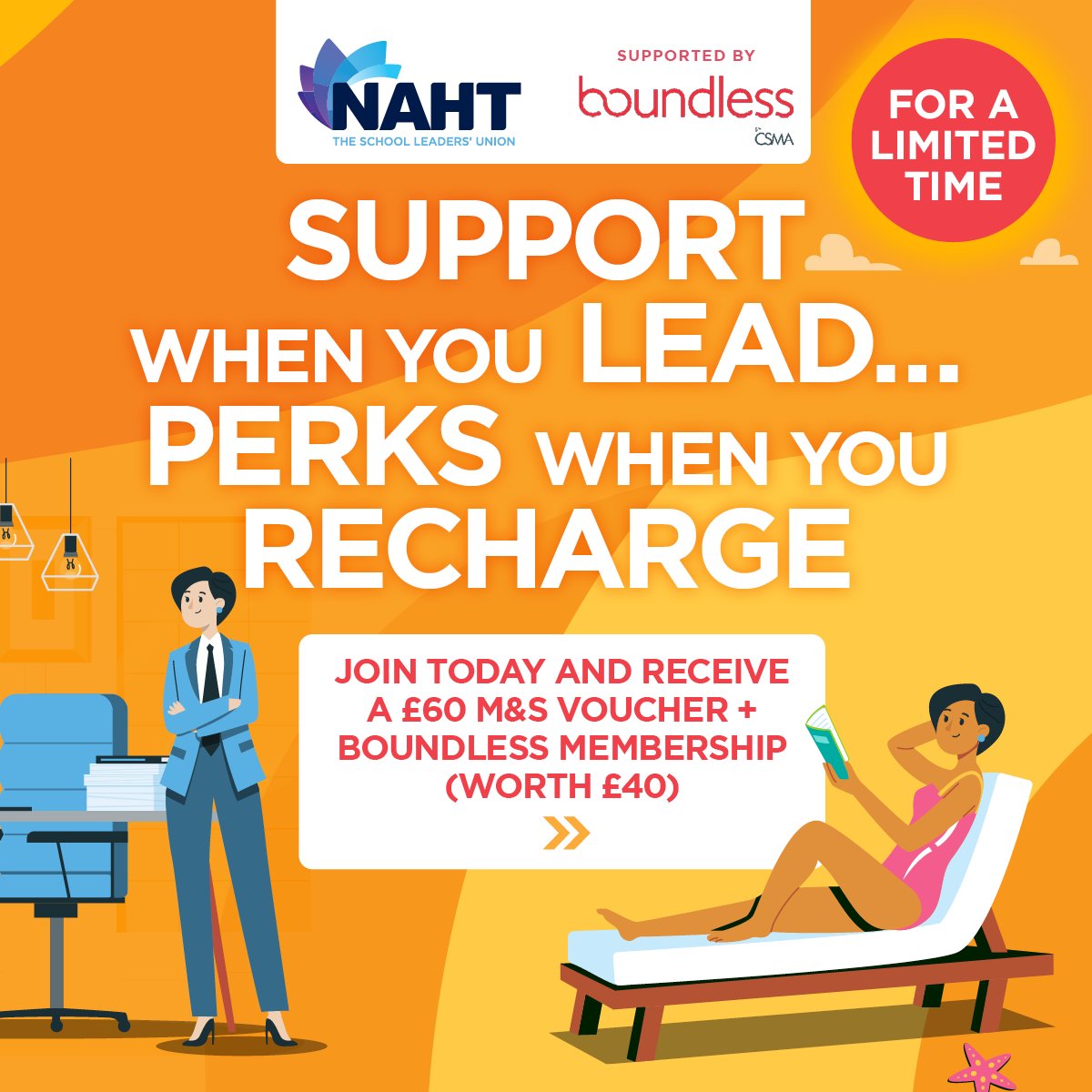 As #NAHTConf comes to a close, a quick reminder that if you know someone who would benefit from joining, now is a good time to do it.

Join today and get a £60 voucher + FREE Boundless membership (worth £40).

👉 bit.ly/40ogMex