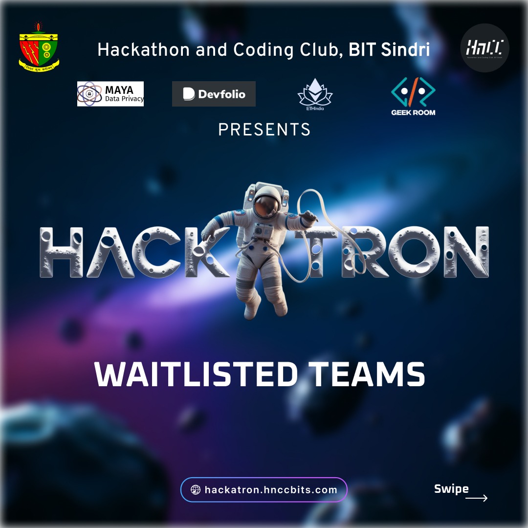 hnccbits's tweet image. ⏳ HACKATRON Waitlist — You&apos;re Almost In!

This isn’t the end — just a stop filled with potential. Stay sharp and keep building. Opportunities can knock anytime!
🔗 hackatron.hnccbits.com

#Hackatron #HnCC #BITSindri #Hackathon