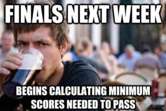 Leah4Sci's tweet image. Who else is in the ‘how low can I go’ calculation phase? 😂
What's the bare minimum needed
Where do you need to put the most focus
What do you need to finish strong (or at all)
And how great will it be when that last final is over?!?
#FinalsPrep #STEMLife #StudyGrind #AlmostThere